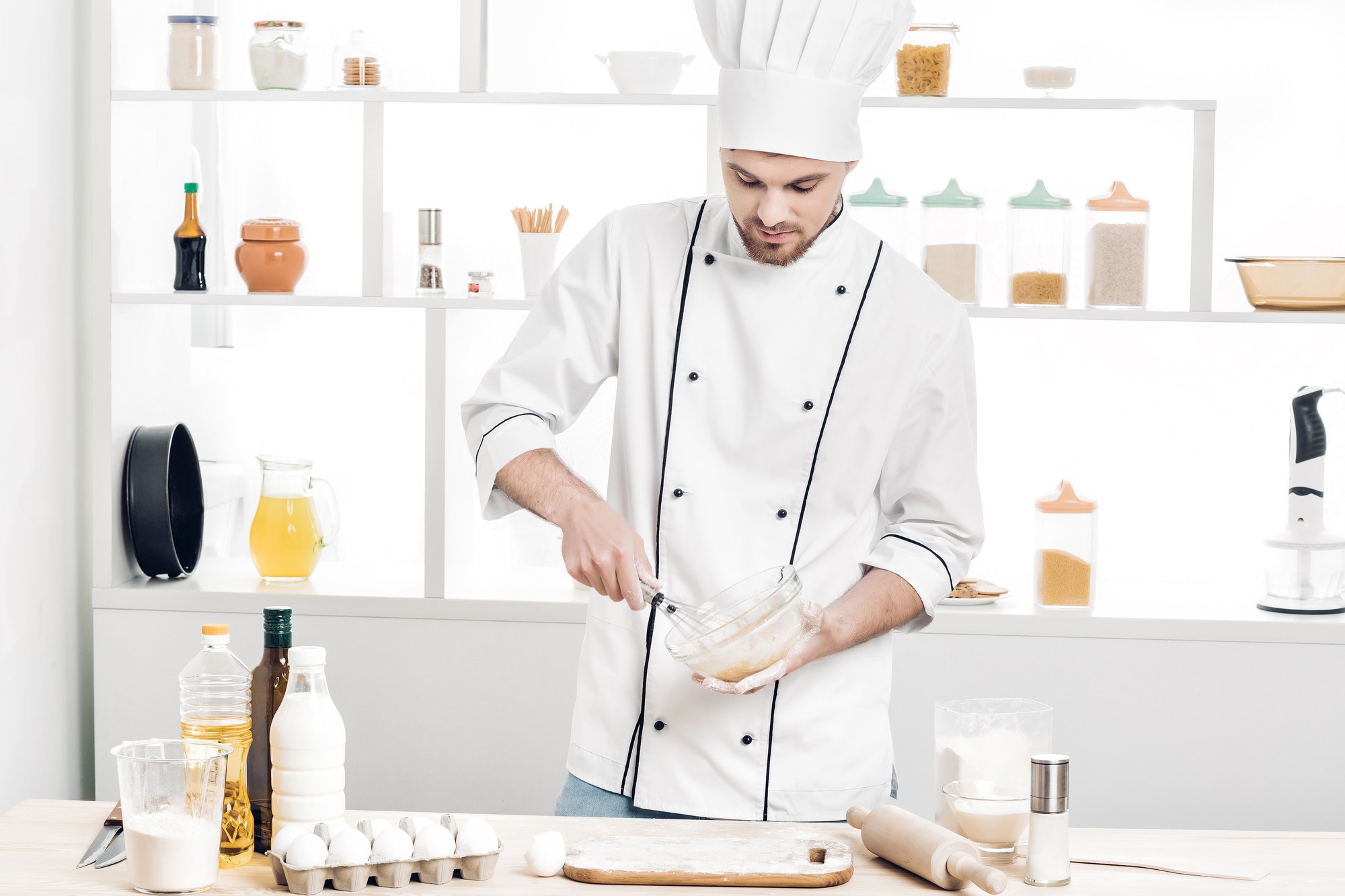 Assistant chef in studio
